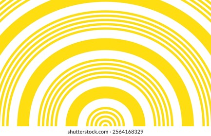 abstract simple decorative yellow thin and thick line circle pattern.