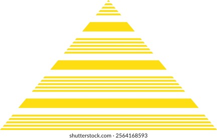 abstract simple decorative yellow thin and thick line triangle pattern art.