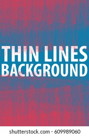 Abstract simple design with red thin lines on cerulean background. Vector graphic layout