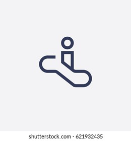 Abstract simple design vector person on the escalator icon