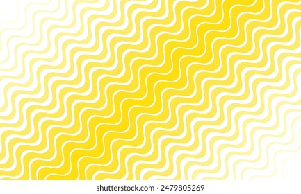 abstract simple diagonal yellow white thin to thick wave line pattern.