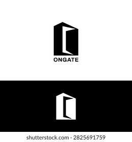 Abstract Simple Door Open Logo Design Template