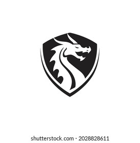 abstract simple dragon shield monogram logo vector