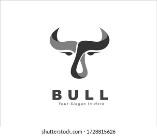 abstract Simple elegant head bull cow buffalo ox logo design inspiration