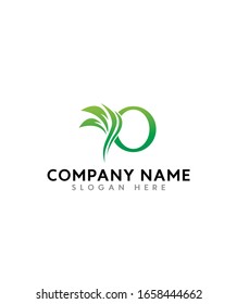Abstract Simple Elegant Initial Letter Type O with leaf Logo Sign Symbol Icon, vector logo for business and company identity