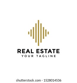 Abstract Simple Elegant Real Estate Logo Line Design Template