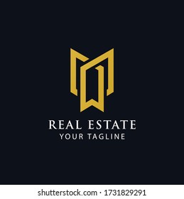 Resumen Plantilla de diseño de línea de logotipos sencillos y elegantes para propiedades inmobiliarias