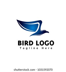 abstract simple fast bird fly logo