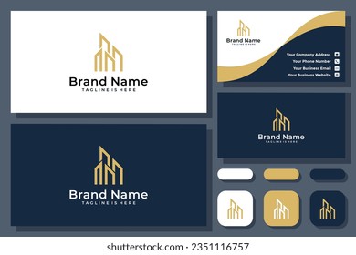 abstract simple financial building vector logo