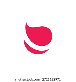 abstract simple flame smile doodle logo vector 