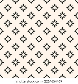 Abstract simple floral gothic style seamless pattern. Elegant minimal monochrome stylish background. Perfect for textile, wallpaper and fashion print.