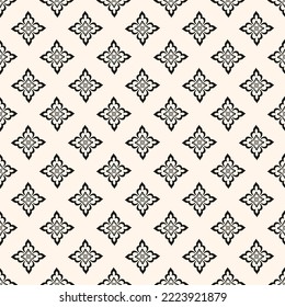 Abstract simple floral gothic style seamless pattern. Elegant minimal monochrome stylish background. Perfect for textile, wallpaper and fashion print.