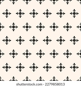 Abstract simple floral gothic style seamless pattern. Elegant minimal monochrome stylish background. Perfect for textile, wallpaper and fabrics.