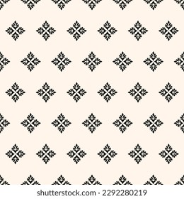 Abstract simple floral gothic style seamless pattern. Elegant minimal monochrome stylish background. Perfect for textile, wallpaper and fabrics.