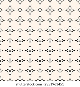 Abstract simple floral gothic style seamless pattern. Elegant minimal monochrome stylish background. Perfect for textile, wallpaper and fabrics.