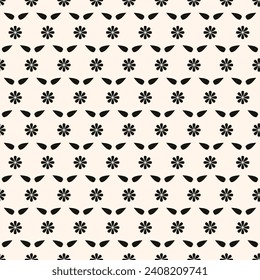 Abstract simple floral gothic style seamless pattern. Elegant minimal monochrome stylish background. Perfect for textile, wallpaper and fabrics.