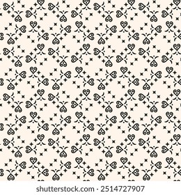 Abstract simple floral gothic style seamless pattern. Elegant minimal monochrome stylish background. Perfect for textile, wallpaper and fabrics.