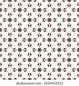 Abstract simple floral gothic style seamless pattern. Elegant minimal monochrome stylish background. Perfect for textile, wallpaper and fabrics.