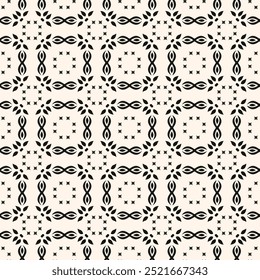 Abstract simple floral gothic style seamless pattern. Elegant minimal monochrome stylish background. Perfect for textile, fabric and fashion print.