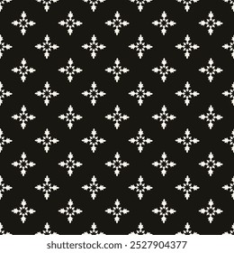 Abstract simple floral gothic style seamless pattern. Elegant minimal monochrome stylish background. Perfect for textile, fabric and fashion print.