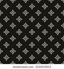 Abstract simple floral gothic style seamless pattern. Elegant minimal monochrome stylish background. Perfect for textile, wallpaper and fabrics.