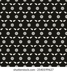 Abstrakte einfache florale gotische Stil nahtlose Muster. Eleganter minimalmonochromer stylischer Hintergrund. Perfekt für Textilien, Tapeten und Stoffe.