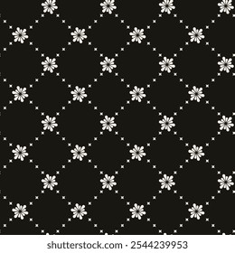 Abstrakte einfache florale gotische Stil nahtlose Muster. Eleganter minimalmonochromer stylischer Hintergrund. Perfekt für Textil-, Stoff- und Modedruck.