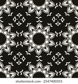 Abstrakte einfache florale gotische Stil nahtlose Muster. Eleganter minimalmonochromer stylischer Hintergrund. Perfekt für Textil-, Stoff- und Modedruck.