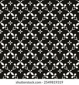 Abstrakte einfache florale gotische Stil nahtlose Muster. Eleganter minimalmonochromer stylischer Hintergrund. Perfekt für Textil-, Stoff- und Modedruck.