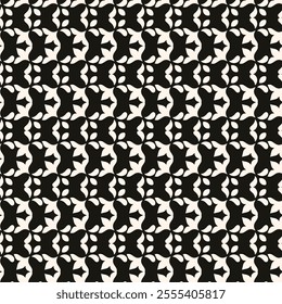 Abstract simple floral gothic style seamless pattern. Elegant minimal monochrome stylish background. Perfect for textile, fabric and fashion print.