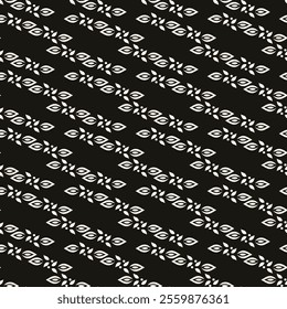 Abstract simple floral gothic style seamless pattern. Elegant minimal monochrome stylish background. Perfect for textile, fabric and fashion print.