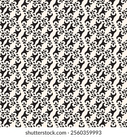 Abstract simple floral gothic style seamless pattern. Elegant minimal monochrome stylish background. Perfect for textile, fabric and fashion print.