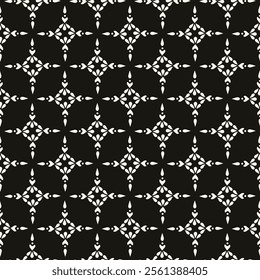 Abstract simple floral gothic style seamless pattern. Elegant minimal monochrome stylish background. Perfect for textile, fabric and fashion print.