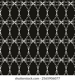 Abstract simple floral gothic style seamless pattern. Elegant minimal monochrome stylish background. Perfect for textile, fabric and fashion print.