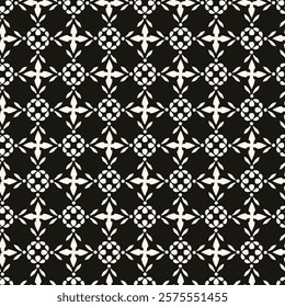 Abstract simple floral gothic style seamless pattern. Elegant minimal monochrome stylish background. Perfect for textile, fabric and fashion print.