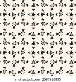 Abstract simple floral gothic style seamless pattern. Elegant minimal monochrome stylish background. Perfect for textile, wallpaper and fabrics.