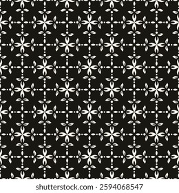 Abstract simple floral gothic style seamless pattern. Elegant minimal monochrome stylish background. Perfect for textile, wallpaper and fabrics.