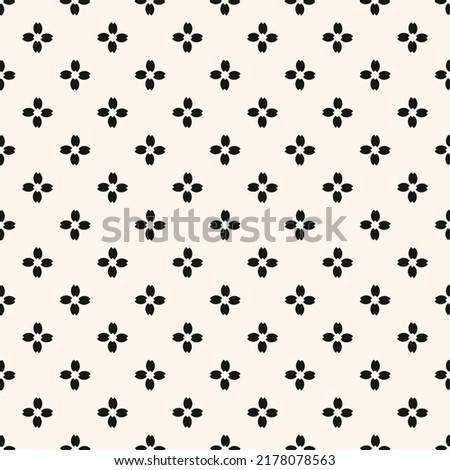 Abstract simple floral gothic style seamless pattern. Elegant minimal monochrome stylish background. Perfect for textile, wallpaper and fashion print.