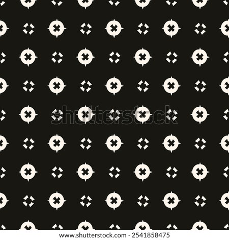 Abstract simple floral gothic style seamless pattern. Elegant minimal monochrome stylish background. Perfect for textile, fabric and fashion print.