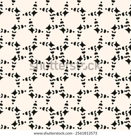 Abstract simple floral gothic style seamless pattern. Elegant minimal monochrome stylish background. Perfect for textile, fabric and fashion print.