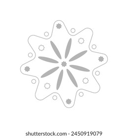 Abstract simple floral leaves element