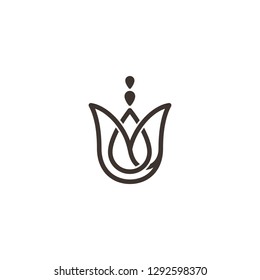 Abstract simple flower design for yoga symbol. Abstract vector icon. Vector illustration EPS.8 EPS.10