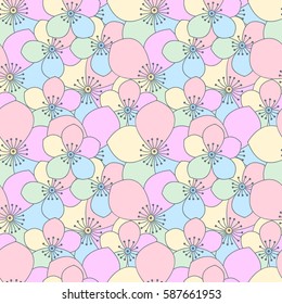 Abstract simple flower pattern. Floral cute print with flowers.