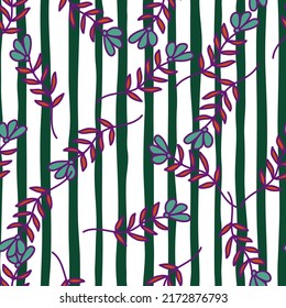 Abstract simple flower seamless pattern. Children's floral wallpaper. Cute plants endless backdrop. Design for fabric, textile print, wrapping paper, cover. Doodle vector illustration