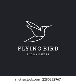 Abstract Simple flying Bird with minimalist style logo for your business