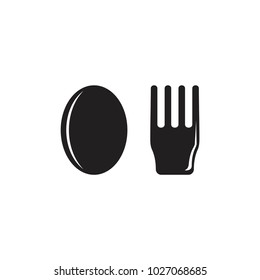 abstract simple fork and spoon symbol 