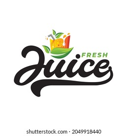 Abstract simple fresh juice logo design template