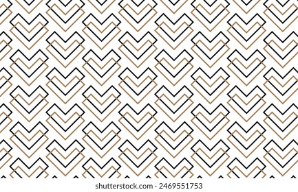 abstract simple geometric black brown heart pattern.