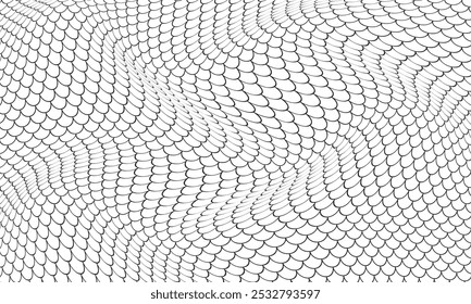 abstract simple geometric black fish scale wave pattern can be used background.