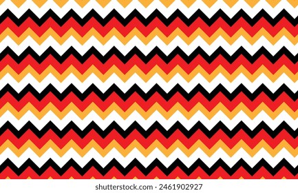 abstract simple geometric black red orange wave pattern.